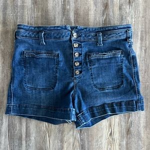 Pilcro and the Letter Press High Rise Slim Button Fly Shorts